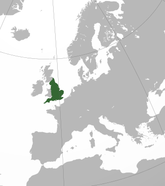 Ein Karte von Europa. England ist gr&uuml;n markiert.