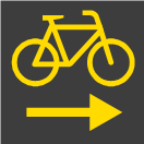 Grafik mit einem Velo und darunter ein Pfeil, der nach rechts zeigt.