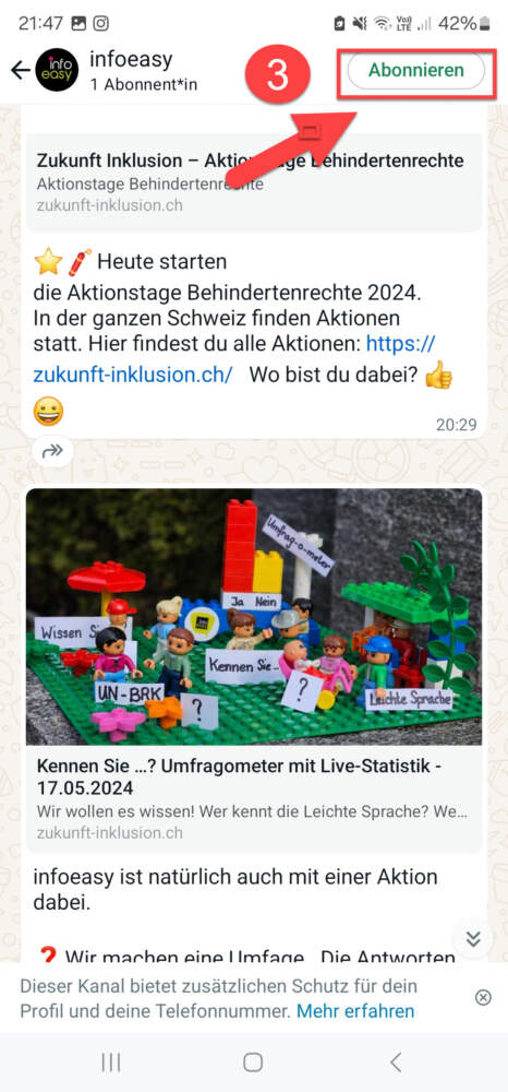 Screenshot von Whatsapp.